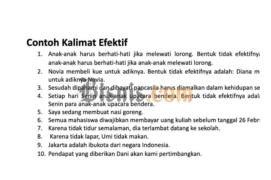 Buatlah Dua Contoh Kalimat Efektif dalam Bahasa Indonesia