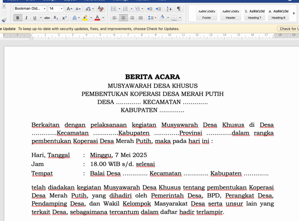 Contoh Berita Acara Rapat yang Terstruktur dan Jelas