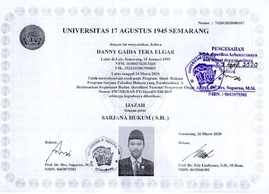 Contoh Legalisir Ijazah dari Berbagai Institusi Pendidikan