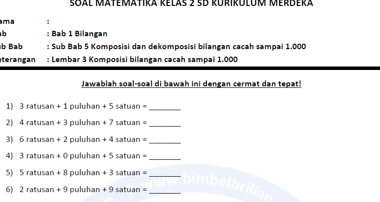 Contoh Soal Bilangan Cacah untuk Latihan Siswa