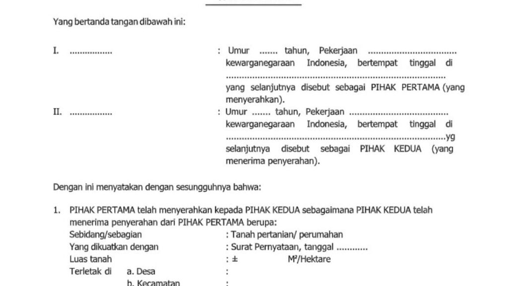 Contoh Surat Kuasa Tanah untuk Pengalihan Hak dan Transaksi